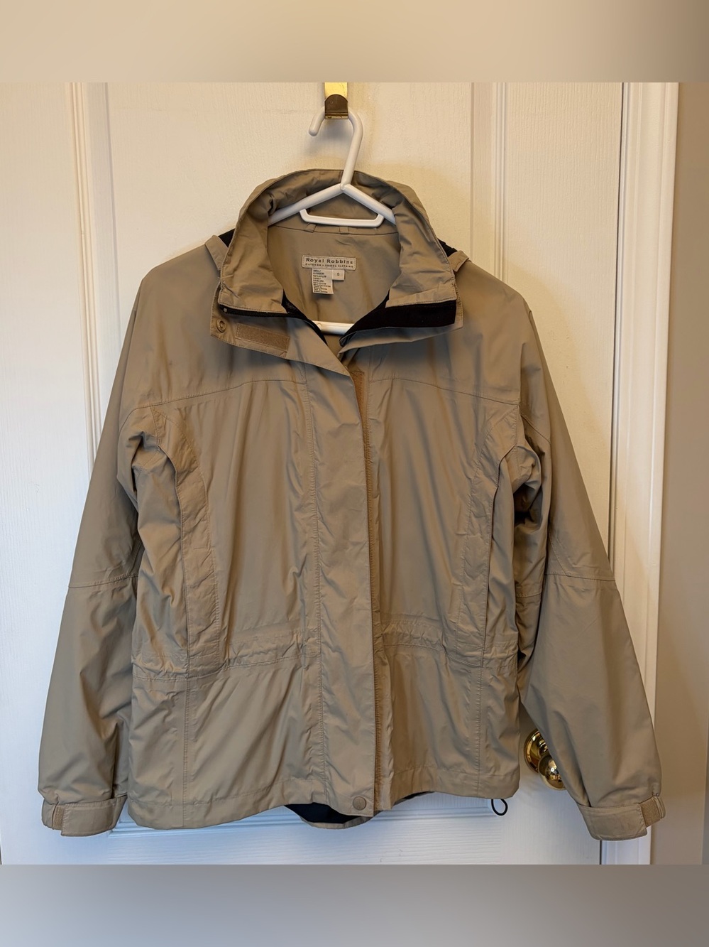 Royal Robbins Beige Vintage Rain Jacket - Lightweight Packable Shell Size S